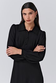 Wendy Crepe Collared Neck Midi Dress