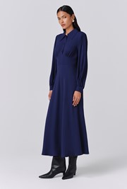 Wendy Crepe Collared Neck Midi Dress