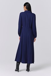 Wendy Crepe Collared Neck Midi Dress