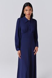 Wendy Crepe Collared Neck Midi Dress
