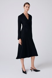 Cecelia Crepe V Neck Midi Dress