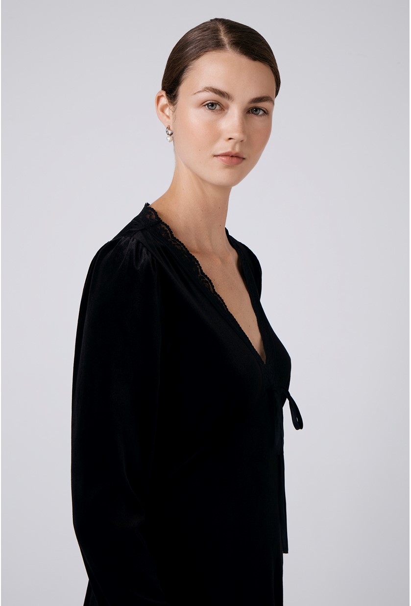 Amelia Velvet V Neck Midi Dress | Ghost London
