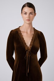 Amelia Velvet V Neck Midi Dress