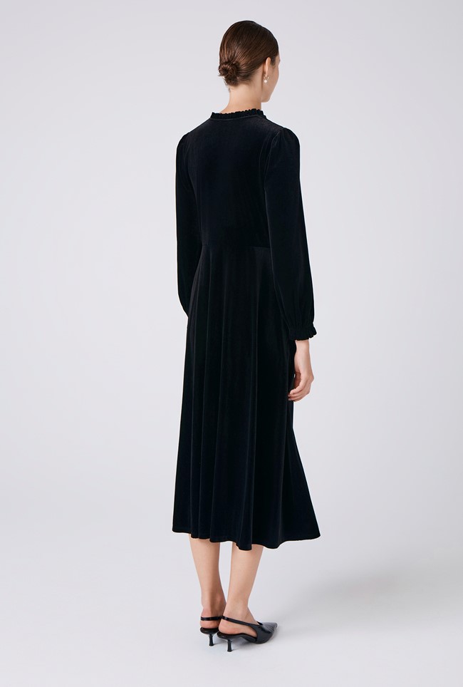Ivy Velvet V Neck Midi Dress