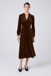 Ivy Velvet V Neck Midi Dress