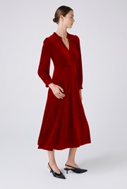 Ivy Velvet V Neck Midi Dress