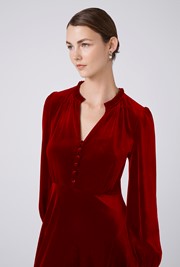 Ivy Velvet V Neck Midi Dress