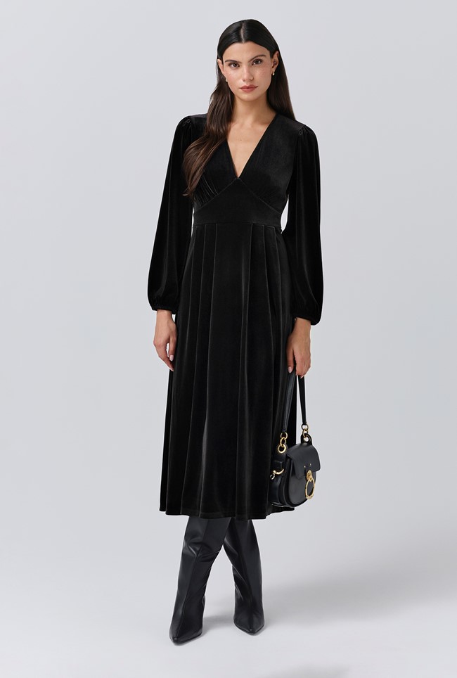 Kimberley Velvet Tiered Midi Dress