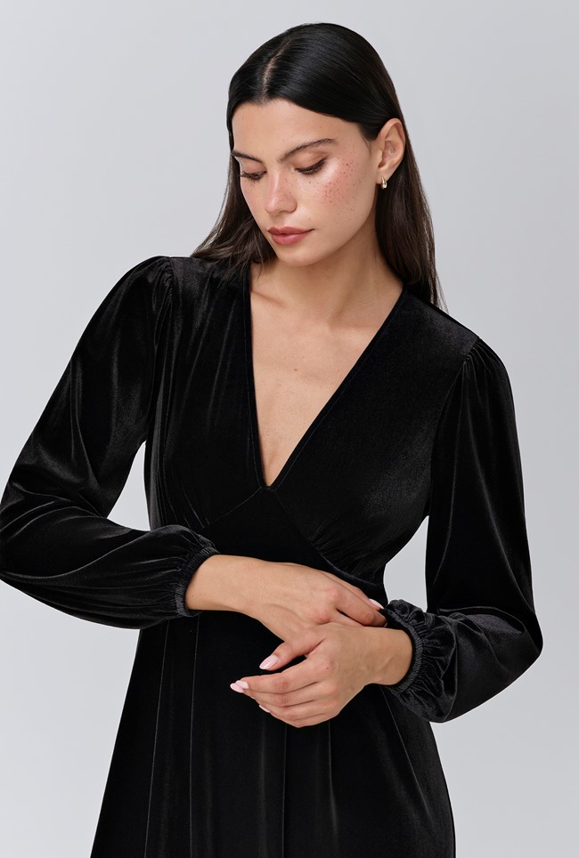 Kimberley Velvet Tiered Midi Dress