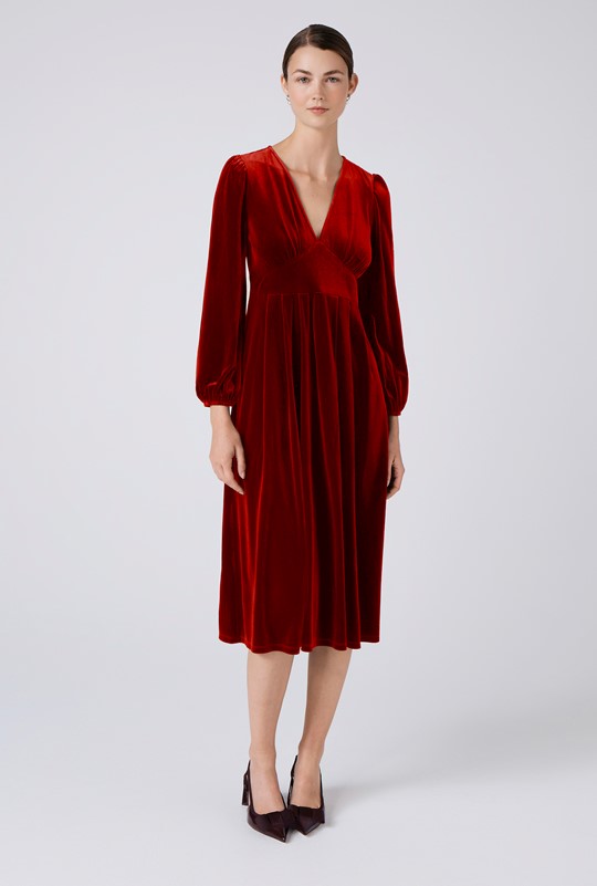 Kimberley Velvet Tiered Midi Dress