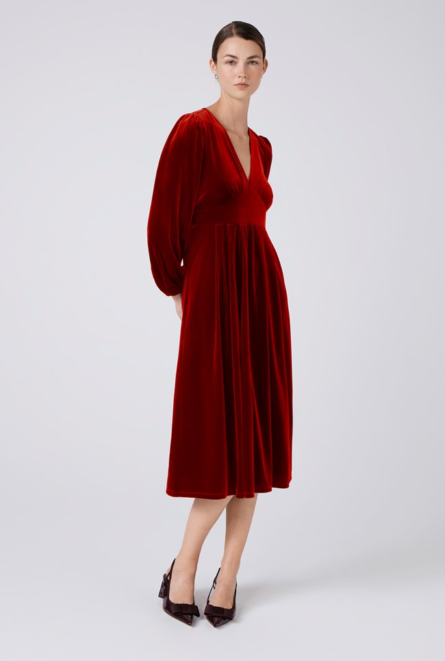 Kimberley Velvet Tiered Midi Dress