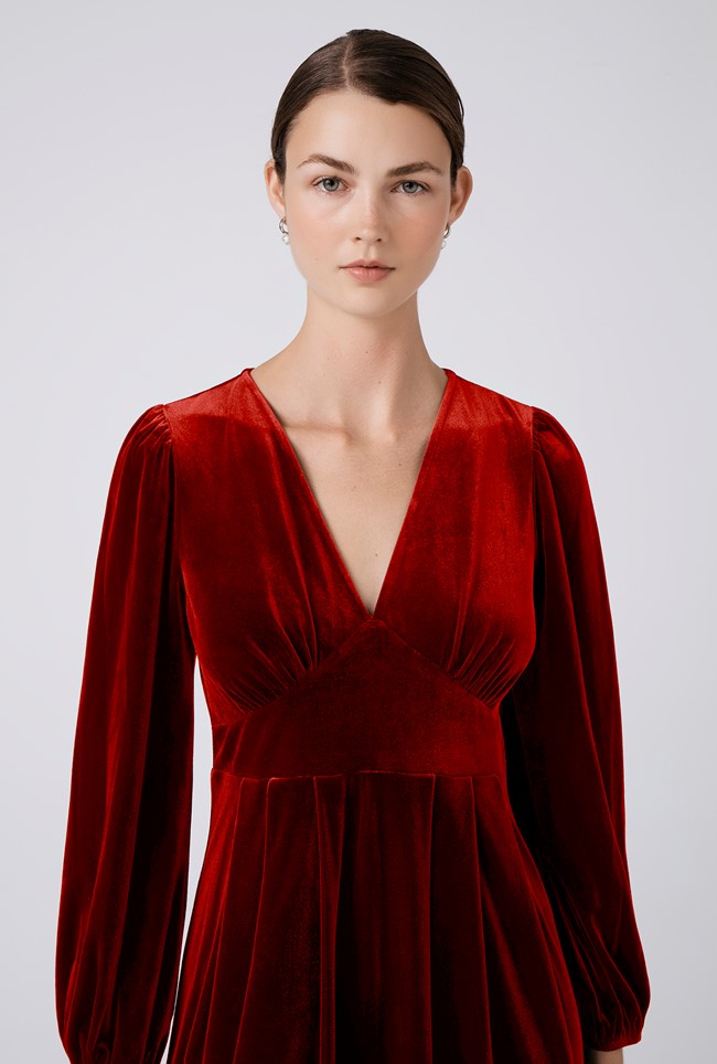 Kimberley Velvet Tiered Midi Dress