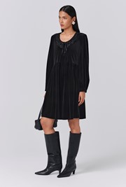 Harper Velvet Doll Neck Short Dress