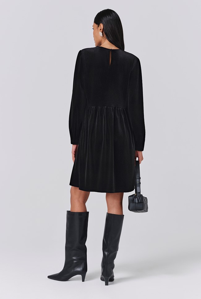 Harper Velvet Doll Neck Short Dress