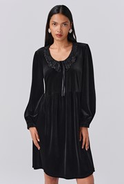 Harper Velvet Doll Neck Short Dress