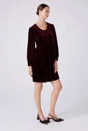 Harper Velvet Doll Neck Short Dress