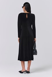 Adeline Velvet Round Neck Midi Dress