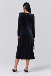 Adeline Velvet Round Neck Midi Dress