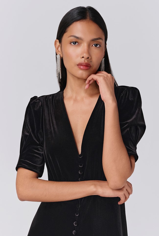Madison Velvet Midi Tea Dress