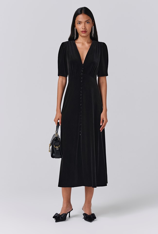 Madison Velvet Midi Tea Dress