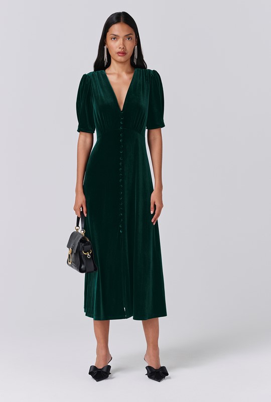 Madison Velvet Midi Tea Dress