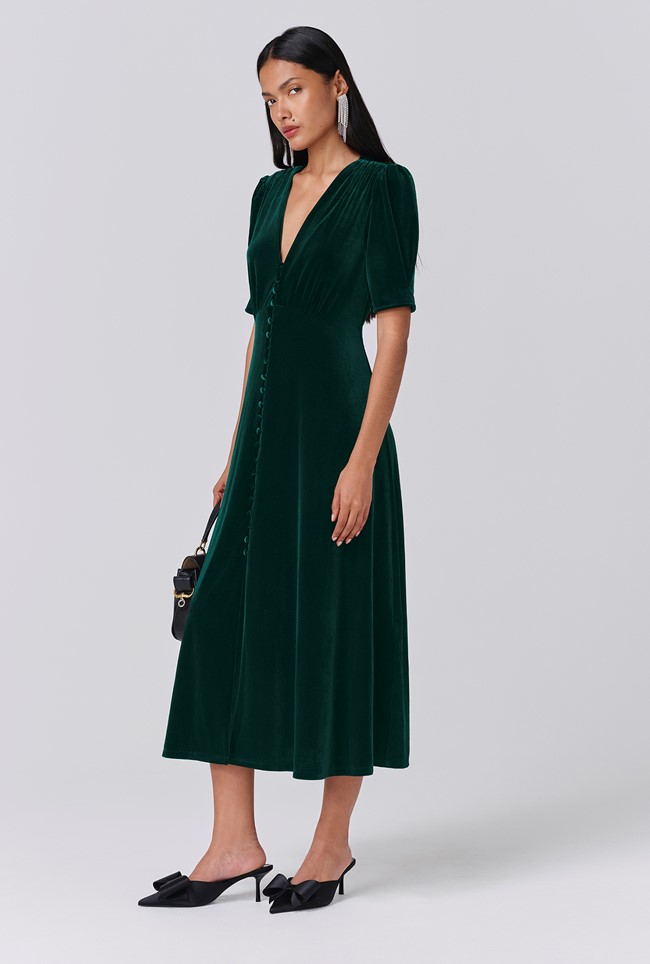 Madison Velvet Midi Tea Dress
