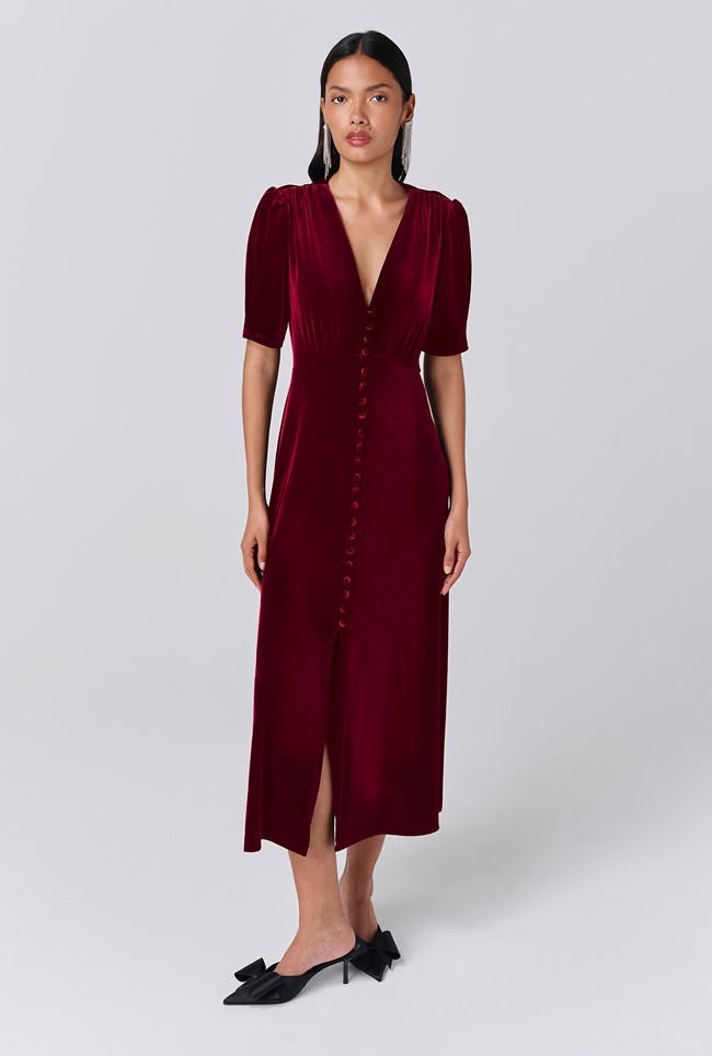 Madison Velvet Midi Tea Dress