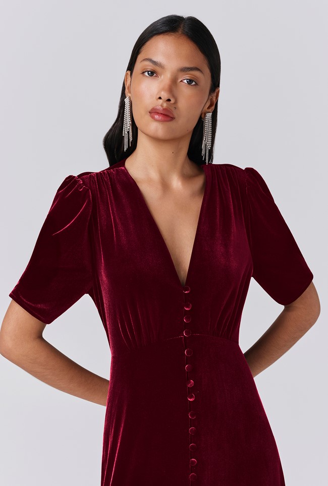 Madison Velvet Midi Tea Dress