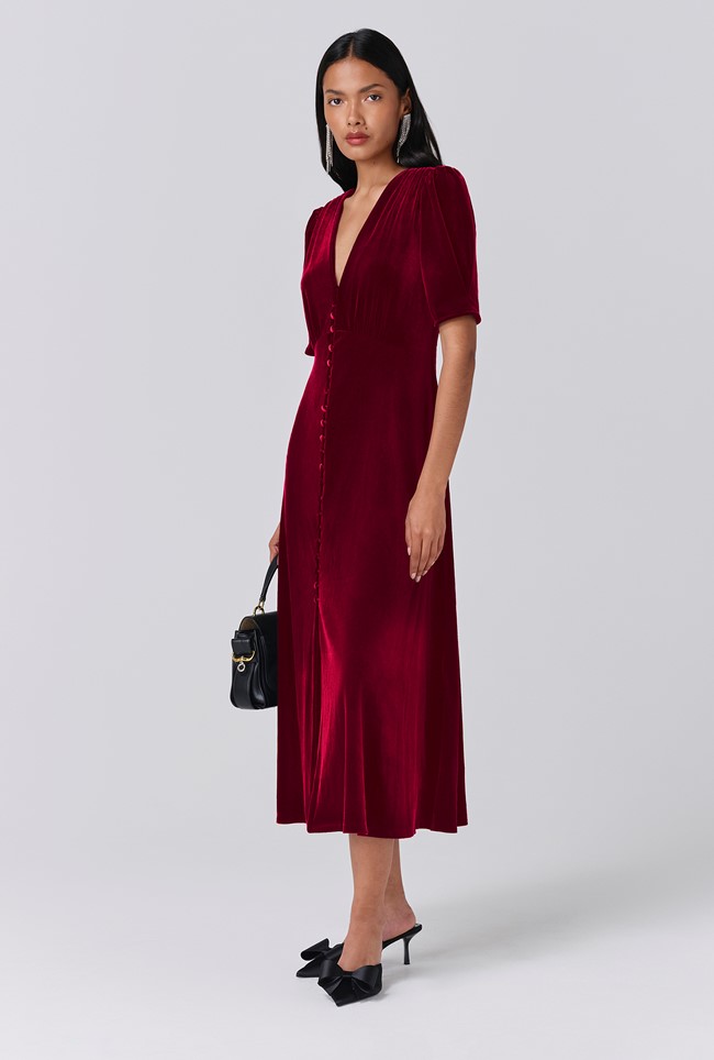 Madison Velvet Midi Tea Dress