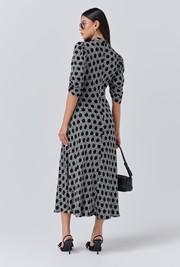 Mia Crepe Floral Midi Tea Dress