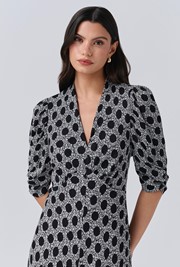 Mia Crepe Floral Midi Tea Dress