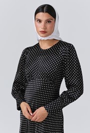 Fiona Satin Polka Dot Midi Dress