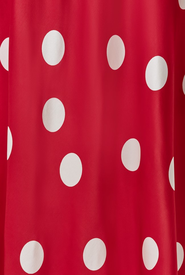 Elizabeth Polka Dot Satin Midi Tea Dress