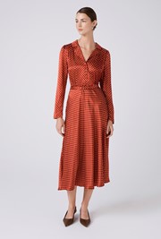 Victoria Polka Dot Collared Midi Dress