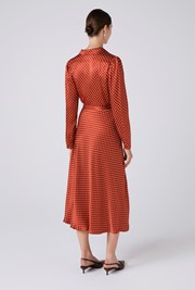 Victoria Polka Dot Collared Midi Dress