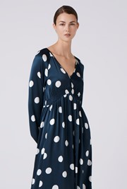 Emlyn Polka Dot V Neck Midi Dress
