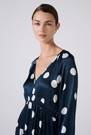 Emlyn Polka Dot V Neck Midi Dress