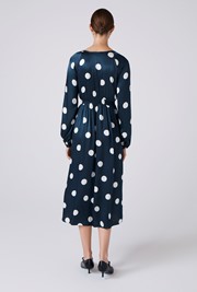 Emlyn Polka Dot V Neck Midi Dress