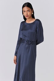 Sophia Polka Dot Belted Midi Dress