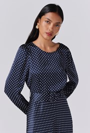 Sophia Polka Dot Belted Midi Dress