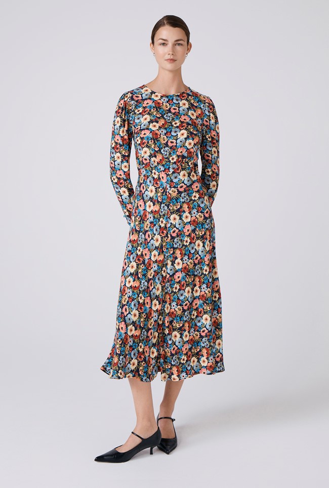 Josie Floral Crepe Midi Dress