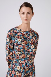 Josie Floral Crepe Midi Dress