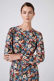 Josie Floral Crepe Midi Dress