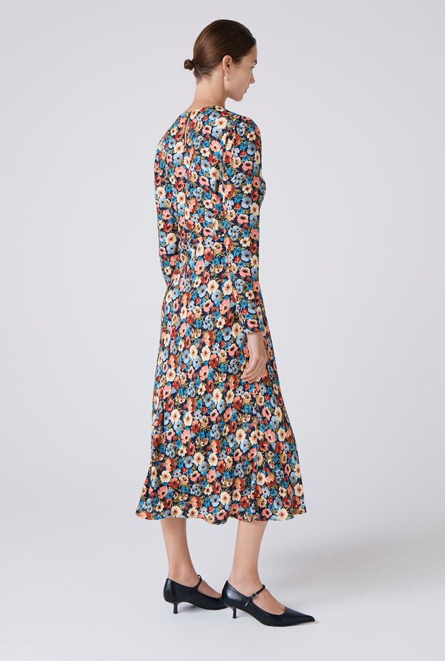 Josie Floral Crepe Midi Dress