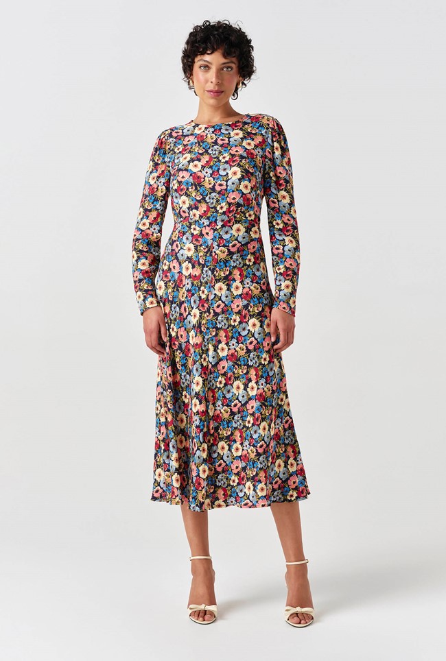 Josie Floral Crepe Midi Dress