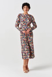 Josie Floral Crepe Midi Dress