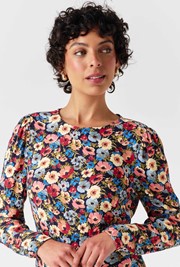 Josie Floral Crepe Midi Dress