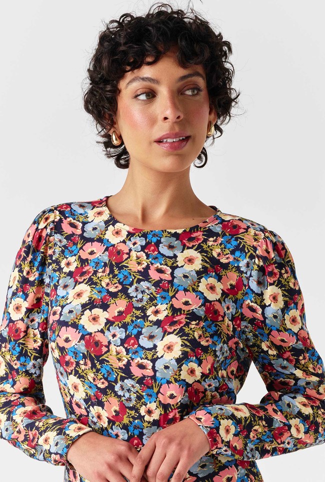 Josie Floral Crepe Midi Dress
