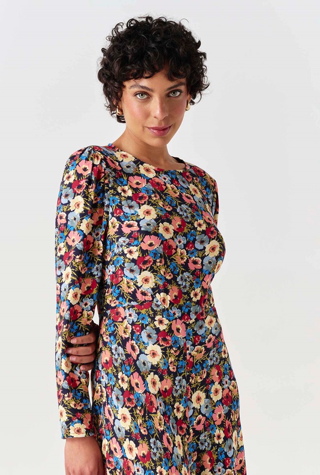 Josie Floral Crepe Midi Dress
