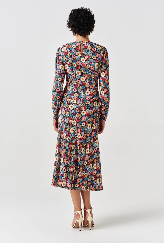 Josie Floral Crepe Midi Dress